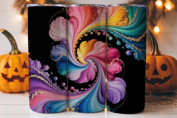 Abstract Ink Swirl 20oz Tumbler Wrap: A Versatile Graphics Asset