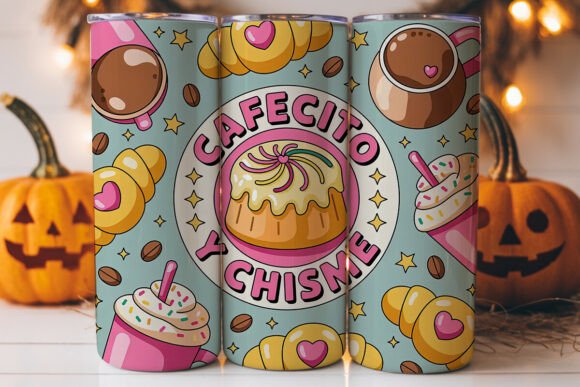 Cafecito Y Chisme Tumbler Wrap: A Graphic for Engaging Branding