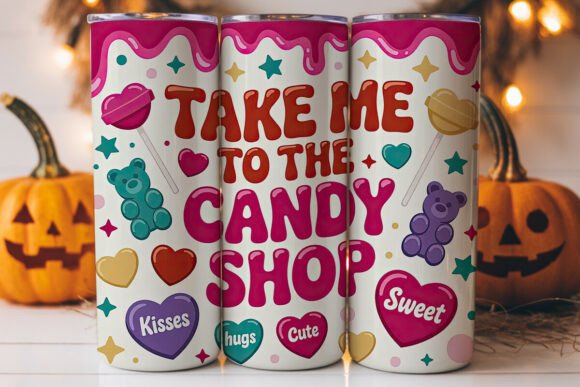 Candy Shop Tumbler Wrap: A Sweet Embroidery Design