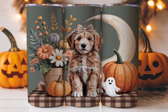 Fall Goldendoodle Puppy 20oz Tumbler Graphics for Publishers