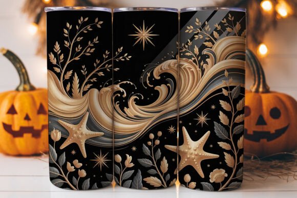 Gold Starfish Magic 20oz Tumbler Wrap Graphics