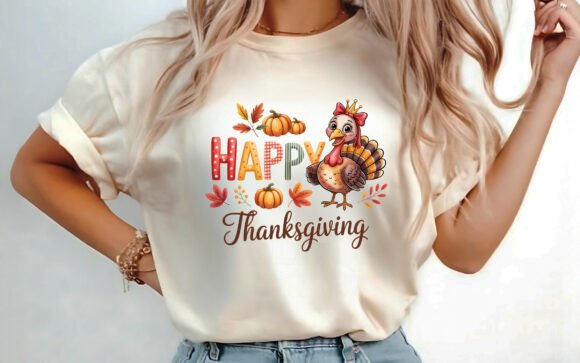 Happy Thanksgiving T-shirt Design PNG for Graphics