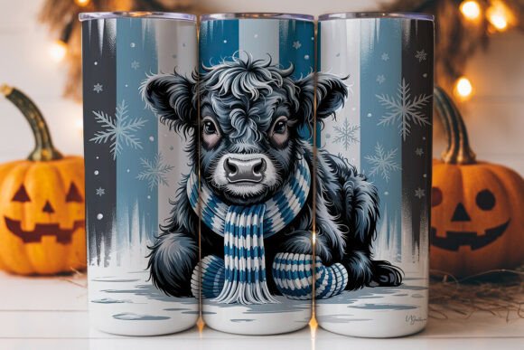 Highland Cow Winter 20oz Tumbler Wrap