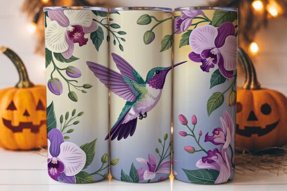 Hummingbird Orchids Tumbler Wrap Graphics