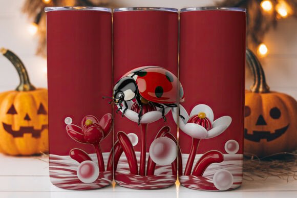 Ladybug Floral 20oz Tumbler Wrap: A Graphics Gem for Tumbler Wraps