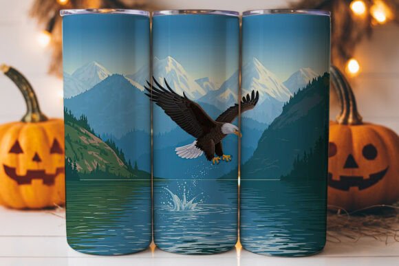 Majestic Bald Eagle 20oz Tumbler Wrap Graphics