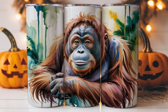 Orangutan Watercolor 20oz Tumbler Wrap