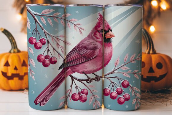 Pink Cardinal Tumbler Wrap: A Versatile Graphics Asset