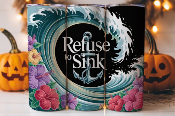 Refuse to Sink 20oz Tumbler Wrap: A Bold Graphics Asset