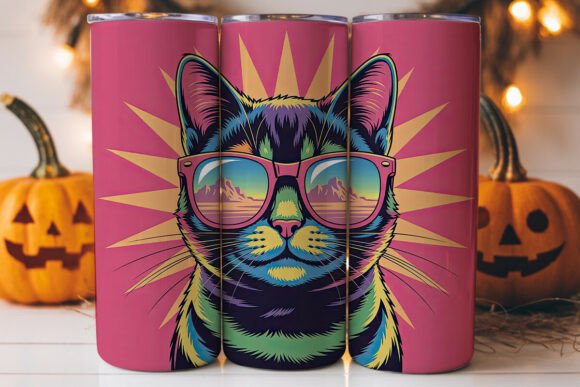 Retro Cat 20oz Tumbler Wrap: A Versatile Graphics Asset