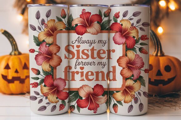 Sister Friend Floral Tumbler Wrap: A Versatile Graphics Asset