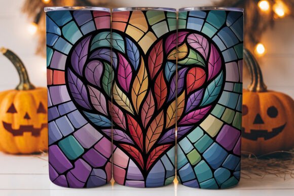 Stained Glass Heart Tumbler Wrap: A Graphics Gem