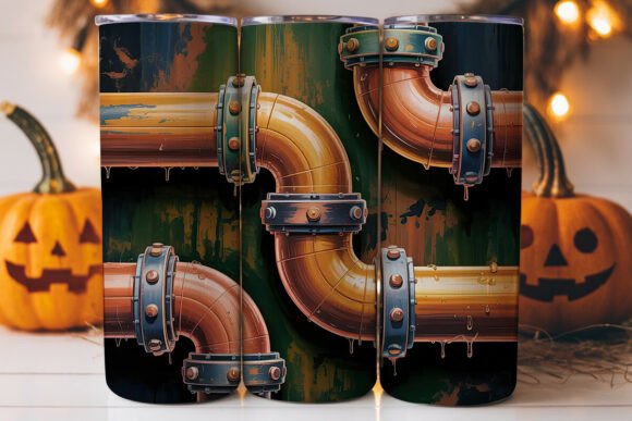 Steampunk Industrial 20oz Tumbler Wrap Graphics