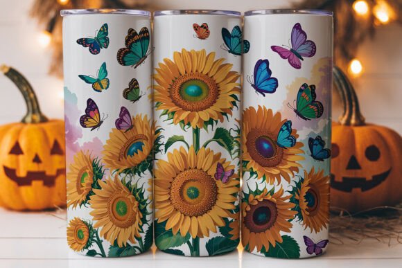Sunflower Butterfly Tumbler Wrap: A Versatile Graphics Asset