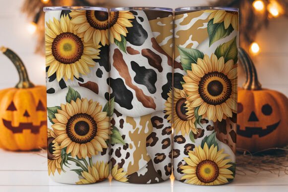 Sunflower Cowhide Tumbler Wrap: A Versatile Graphics Asset