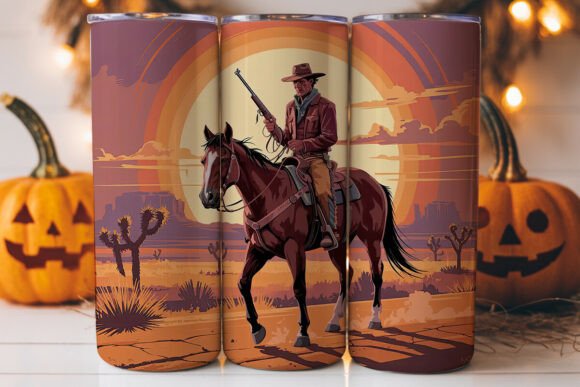 Wild West Cowboy 20oz Tumbler Wrap: A Graphics Gem